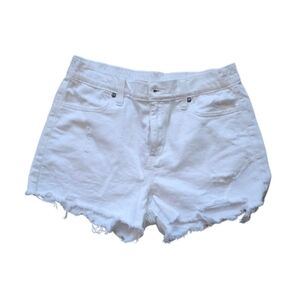 American Eagle Distressed White Jean Shorts